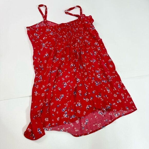 Express Dress Womens XL Red Floral skater Keyhole dainty Mini flowy sleeveless - Picture 11 of 11